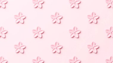 Pembe arka planda tekrarlanan 3 boyutlu pembe çiçekler. Anneler günü ya da kadınlar günü için şenlikli bir geçmiş. Düz yatıyordu