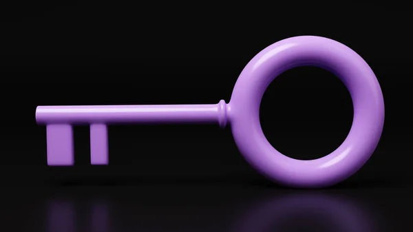 Purple key on a black background.