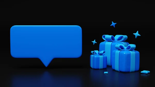 Black Friday Super Sale. Realistic blue gifts boxes. Horizontal banner, poster, header website .