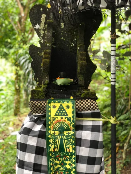 balinese small temple at house with decoration prepare for ceremony