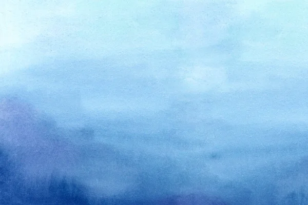海洋抽象蓝色背景 手绘水彩画 — 图库照片