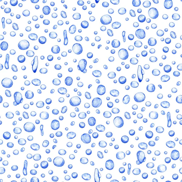 Aquarel Naadloos Patroon Met Waterbellen Illustratie Geïsoleerd Witte Achtergrond Voor — Stockfoto