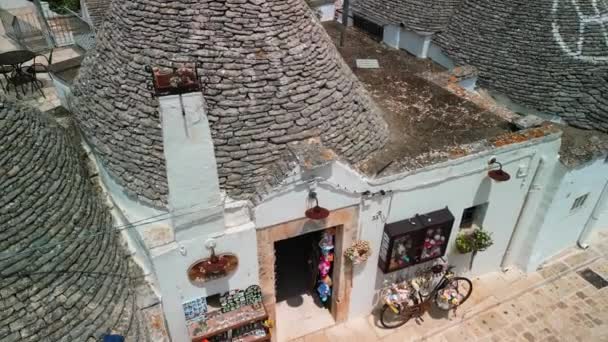 Alberobello Nun Görüntüleriyle Bir Peri Masalı Dünyasına Adım Trulli Evleri — Stok video
