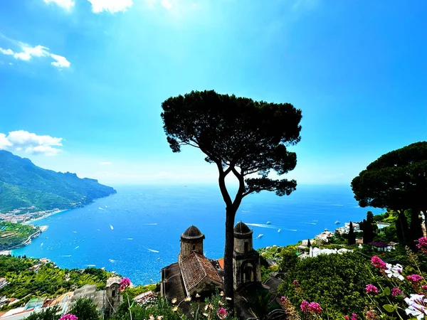 Wznieś Zmysły Tym Nagraniem Ravello Usytuowany Wysoko Nad Wybrzeżem Amalfi — Zdjęcie stockowe
