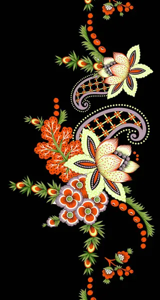 Gömlek Önü Arkası için Tekstil Paisley Çiçekleri Motifi, Şal Köşesi Tasarımı için Motifi Soyut ve Arkaplan, Duvar Kağıdı için Geometrik Desen ,