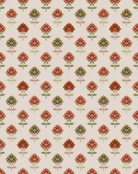 Geometrik Çiçekler Tekstil kumaş baskısı için deseni çizdi. Çiçeksel süsleme deseninin güzel renk kombinasyonu. Soyut Deseni, Arkaplan, duvar kağıdı, ekran ve dijital bez baskı.