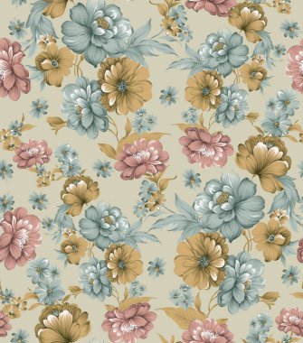 Tekstil çiçek desenli süsleme arkaplan, duvar kağıdı ve dijital kumaş baskı ve ekran baskısı için soyut 