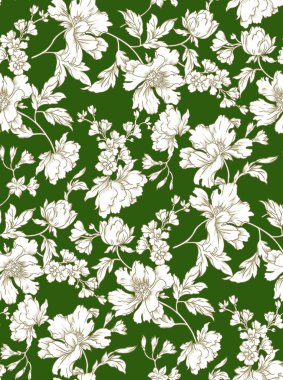 Tekstil çiçek desenli süsleme arkaplan, duvar kağıdı ve dijital kumaş baskı ve ekran baskısı için soyut 