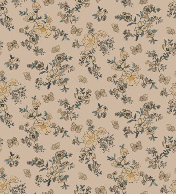 Tekstil çiçek desenli süsleme arkaplan, duvar kağıdı ve dijital kumaş baskı ve ekran baskısı için soyut 