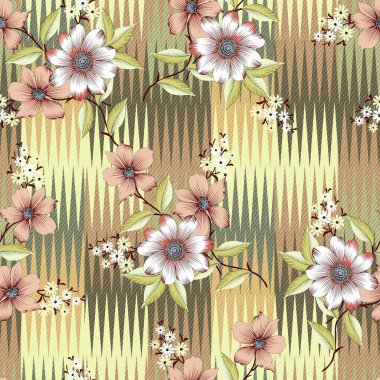 Benzersiz renk eşleşmesi, arkaplan deseni, süs ve dijital baskı ve ekran baskısı için tekstil tasarımı için abstrac ile güzel çiçek allover deseni