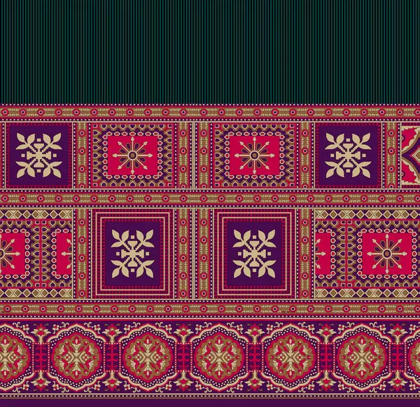 Tekstil arkaplan çizgileri ve soyut çiçekler için sınır tasarımı dijital yazdırma ve ekran yazdırma için tekstil tasarımı 