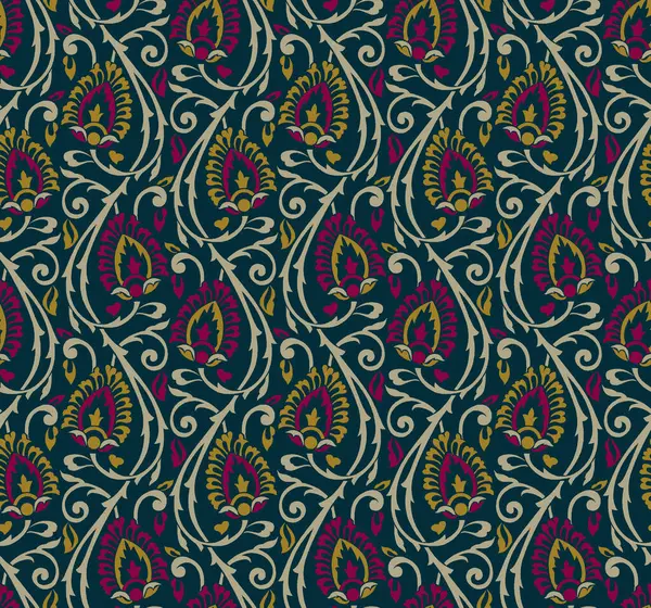 Fantezi çiçekli kusursuz desen, doğal duvar kağıdı, çiçek desenli kıvrım çizimi. Paisley el çizimi elementler. Ev dekoru.