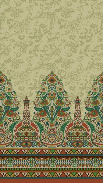 Geleneksel Thai tarzı çizim ile kusursuz çiçek deseni