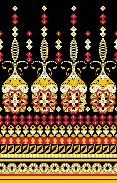 Geometrik Çiçekler Tekstil kumaş baskısı için çizgili güzel renk kombinasyonu çiçekli soyut desen, arkaplan, duvar kağıdı, ekran ve dijital bez baskı