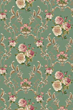 Tekstil Çiçekleri Deseni ve Dijital Arkaplan Tasarımı Dijital ve Ekran Yazdırma Tasarımı 