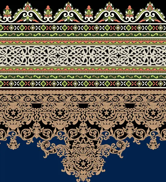 Dijital yazdırma tasarımı için soyut Dijital ve Ekran Deseni Sınır Tasarımı 