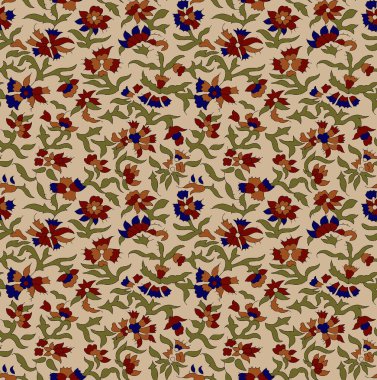 Çiçekli kusursuz soyut desenli geometrik desen. El çizimi arka plan. Duvar kağıdı ya da kumaş için çiçek deseni. Çiçek desenli stil 