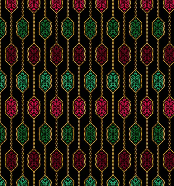 Çiçekli kusursuz soyut desenli geometrik desen. El çizimi arka plan. Duvar kağıdı ya da kumaş için çiçek deseni. Çiçek desenli stil 