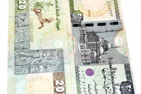 Egp Dvacet Egyptských Liber Bankovky Rysy Mešity Muhammad Ali Faraonské — Stock fotografie