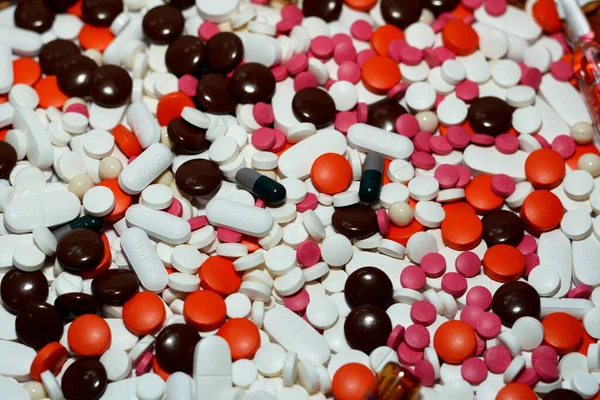 Cairo Egipto Octubre 2022 Pila Diferentes Tabletas Médicas Píldoras Cápsulas — Foto de Stock