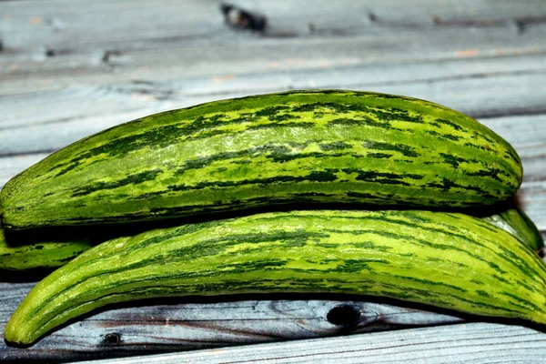 Ermeni Salatalığı Salatalık Melo Var Flexuosus Uzun Ince Bir Meyve — Stok fotoğraf