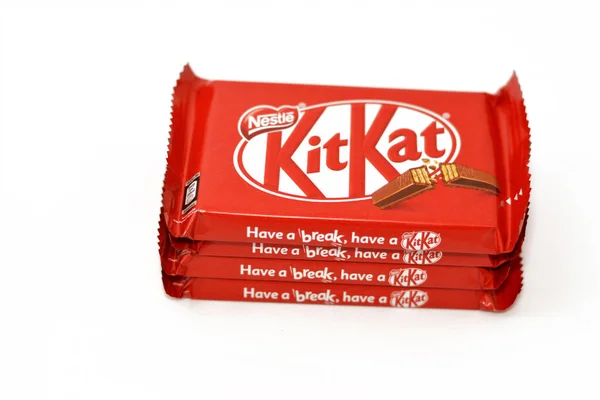 Cairo Egipto Noviembre 2022 Kitkat Una Barra Obleas Cubierta Chocolate —  Fotos de Stock