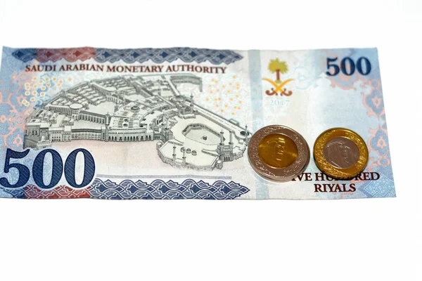 Rückseite Von 500 Sar Fünfhundert Saudi Arabische Rial Bargeldschein Zeigt — Stockfoto