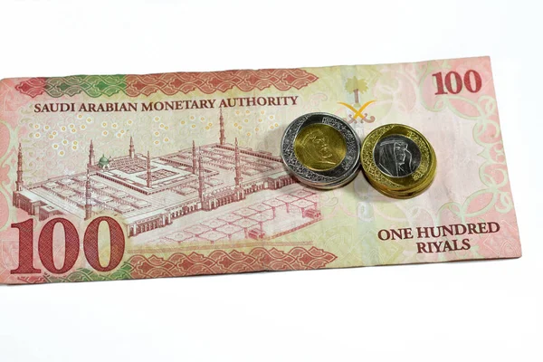 100 Sar Ters Tarafı 100 Suudi Arabistan Nakit Para Banknotunda — Stok fotoğraf