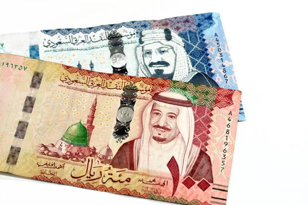 500 Sar Quinientos Riales Arabia Saudita Dinero Efectivo Con Rey —  Fotos de Stock
