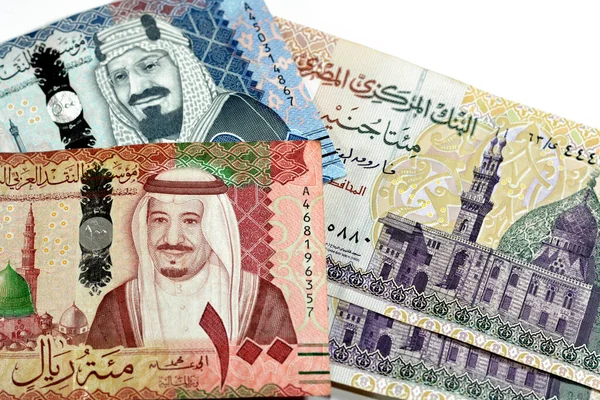 Insamling 500 100 Sar 500 Och Hundra Saudiarabien Riyals Kontanter — Stockfoto