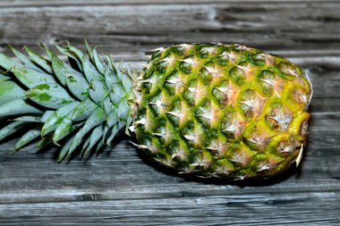 Ananas (Ananas comosus), Bromeliaceae familyasından küçük bir çalı olarak büyüyen bir tropikal bitkidir; polenlenmemiş bitkinin bireysel çiçekleri çoklu bir meyve oluşturmak için birleşir.