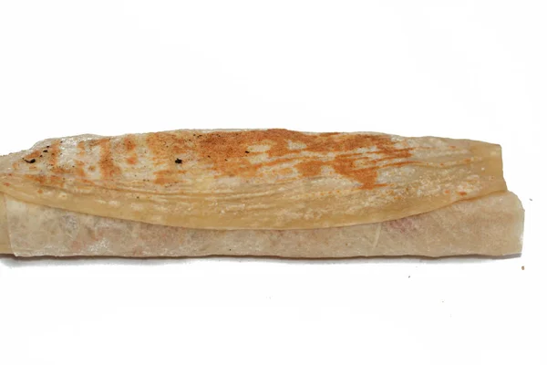 Fondo Cocina Recetas Sirias Chawerma Pollo Envoltura Tortilla Shawarma Con — Foto de Stock