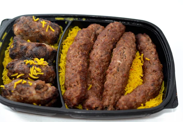 Cucina Araba Tradizionale Carne Manzo Kofta Kebab Tarb Kofta Shish — Foto Stock
