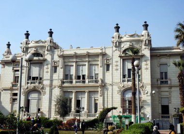 Cairo, Egypt, January 10 2023: The Saffron Zafaran Palace, an Egyptian royal palace built in 1870, The Anglo-Egyptian treaty of 1936 was signed and 1945 Arab league was founded, Saray Al Zaafaran
