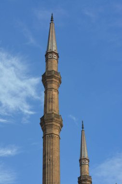 The great mosque of Muhammad Ali Pasha or Alabaster mosque in Citadel of Cairo, the main material is limestone likely sourced from the Great Pyramids of Giza and alabaster, Salah El Din Castle