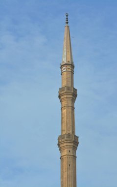 The great mosque of Muhammad Ali Pasha or Alabaster mosque in Citadel of Cairo, the main material is limestone likely sourced from the Great Pyramids of Giza and alabaster, Salah El Din Castle