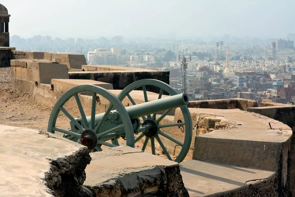 Cairo Citadel iftar cannon, Salah El Din Castle Ramadan Cannon that goes off and fire to announce breakfast time at sunset in Ramadan fasting month for Muslims to alert citizens to break their fast