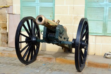 An old ancient Ramadan iftar cannon that used to fire to announce the time that Muslims break their fasting in Ramadan at sunset time located in Cairo citadel Saladin castle in Egypt
