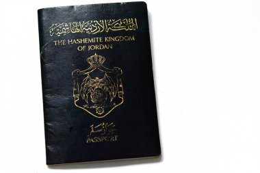 Jordanian passport Identity for citizens, Kingdom of Jordan Hashemite  Passport with Jordan's coat of arms issued to citizens of Jordan by civil status department used for having visa stamps in travel