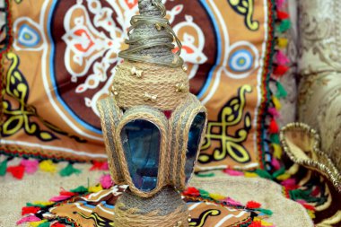 Ramadan Lantern lamp or Fanous Ramadan as a festive celebration of the Islamic fasting days in Arabian Islamic countries, religion holy fast days among Muslims, selective focus