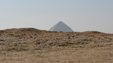 The Bent Pyramid of king Sneferu, A unique example of early pyramid development in Egypt located at Dahshur Badrashin Badrshein city, made of ancient limestone, height 104 meters, base 189 meters