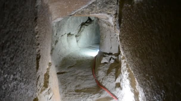 Details Interior Passages Bent Pyramid King Sneferu Unique Example Early — Vídeo de stock