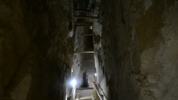 Details Interior Passages Bent Pyramid King Sneferu Unique Example Early — Video Stock