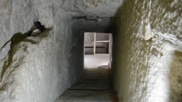 Details Interior Passages Bent Pyramid King Sneferu Unique Example Early — стокове відео