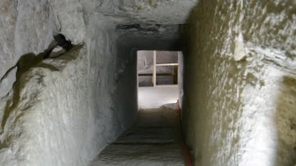 Details Interior Passages Bent Pyramid King Sneferu Unique Example Early — Vídeo de stock