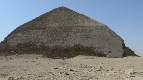 Bent Pyramid King Sneferu Unique Example Early Pyramid Development Egypt — Vídeo de stock