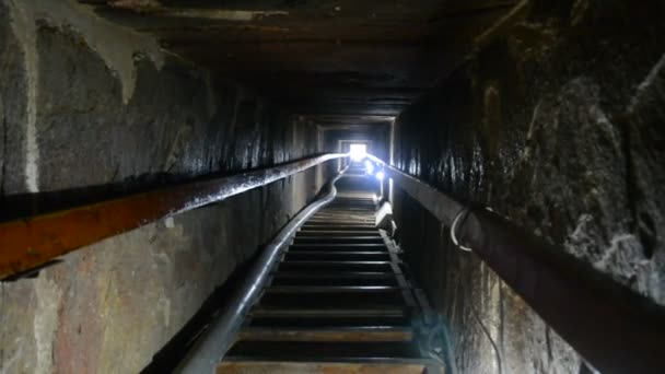 Narrow Passge Leading Burial Chamber Red North Pyramid Dahshur King — Vídeo de stock