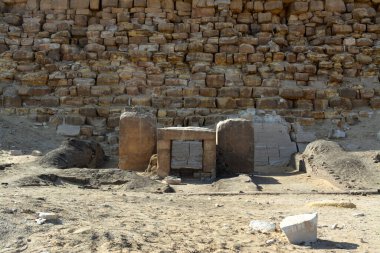 The mortuary funerary temple or sanctuary, causeway and the valley temple of The Bent Pyramid of king Sneferu, A unique example of early pyramid development in Egypt located at Dahshur Badrashin