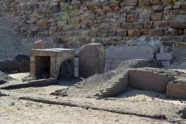 The mortuary funerary temple or sanctuary, causeway and the valley temple of The Bent Pyramid of king Sneferu, A unique example of early pyramid development in Egypt located at Dahshur Badrashin