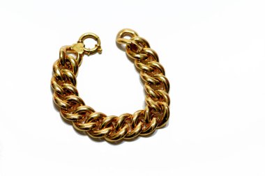 Jewellery or jewelry isolated on white background, decorative items worn for personal adornment, such as brooches, rings, necklaces, earrings, pendants, bracelets, and cufflinks, selective focus